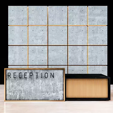 Modern Reception Desk - Sleek Design 3D model image 1 