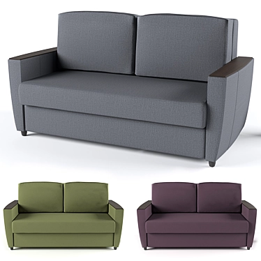 Compact Damascus Sofa: Perfect for Small Spaces 3D model image 1 