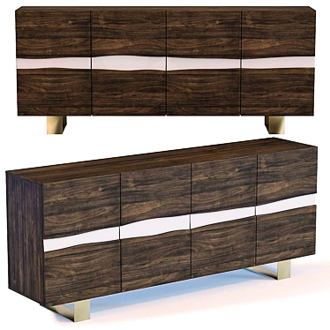 Wave Oak Sideboard: Natural Elegance for Modern Living 3D model image 1 