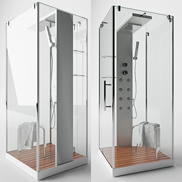 Wasserfalle W-6001-A 100x100 Shower Enclosure 3D model image 1 