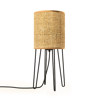 VIOKEF Burlap Table Light: Sensational Illumination 3D model image 1 