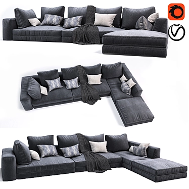 Elegant Lily Model Sofa: Perfect Blend of Style and Comfort 3D model image 1 