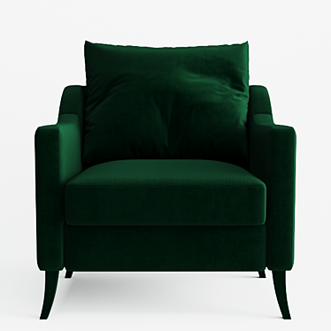 Elegant Green Armchair: Enhance Your Interior 3D model image 1 
