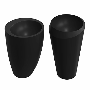 Elegant Black Freestanding Lavatories 3D model image 1 