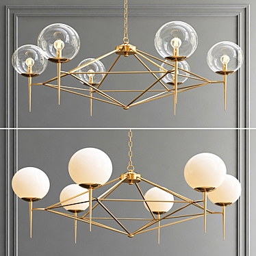 Elegant Rowan Glass Chandelier 3D model image 1 