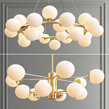 Elegant Mimosa & Karrington Chandelier - Illuminate your space with style! 3D model image 1 