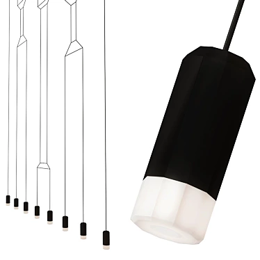 Modern Wireflow Linear Pendant 3D model image 1 