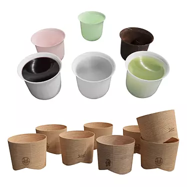 TraditioWare Cup Set | Traditional Japanese Porcelain Cups 3D model image 1 