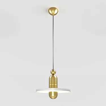 Elegant Median Gold Pendant Light 3D model image 1 