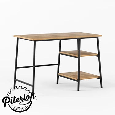 Customizable Loft-style Desk 3D model image 1 