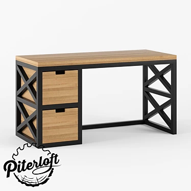 Industrial Maine Table: Handcrafted Loft Furniture 3D model image 1 