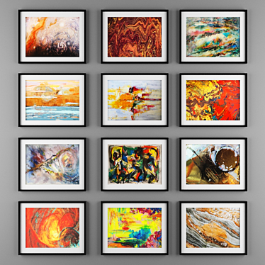 Large Artwork Frame: High Quality, Various Textures 3D model image 1 