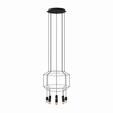 Sleek Wireflow Pendant Light 3D model image 1 