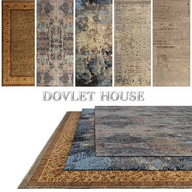 DOVLET HOUSE 5-Piece Carpets (Part 384) 3D model image 1 