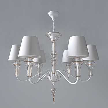 Modern White Frame Chandelier 3D model image 1 