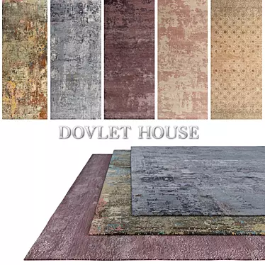 Luxury Collection: DOVLET HOUSE Carpets (5pcs) 3D model image 1 