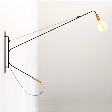 Sleek Toranj Wall Lamp: Industrial Design Perfect for Cafes 3D model image 1 