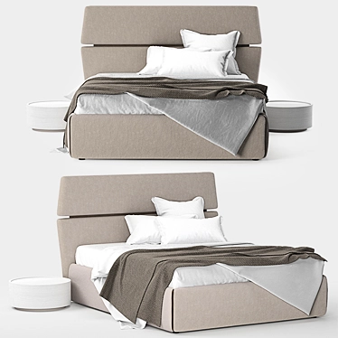 Riialto Pianca Bed: Sleek Design for Stylish Comfort 3D model image 1 