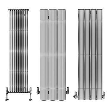 Sleek & Stylish Vertical Radiators 3D model image 1 