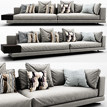 Minimalist White Sofa Set 3D model image 1 