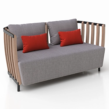 Swing Double Sofa: Elegant and Stylish 3D model image 1 