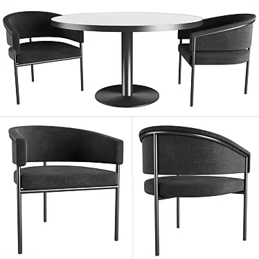 Sera Elegant Table and Chair Set 3D model image 1 