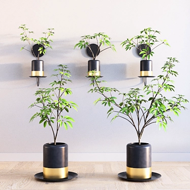 Elegant Greenery Set: 10-Piece Deco Plants 3D model image 1 