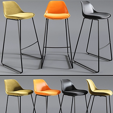 Modern Duggie Barstool: Stylish and Sturdy 3D model image 1 