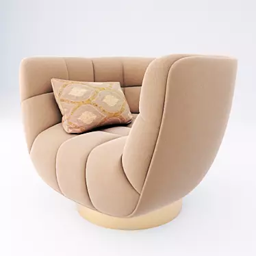 Elegant Velvet Sofa 3D model image 1 