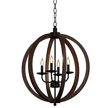 Rustic Orb Chandelier: The Gray Barn Vineyard 3D model image 1 