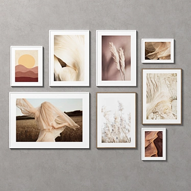 Stylish Frame Gallery Set 3D model image 1 