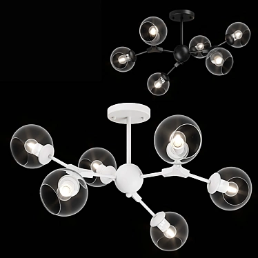 Beta Lightstar Chandelier - 6x E27 Bulbs, Black or White
Modern 6-Light Beta Lightstar Chandelier 3D model image 1 