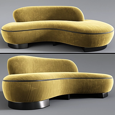 Vladimir Long Curve Sofa: Sleek and Stylish Seating Solution 3D model image 1 