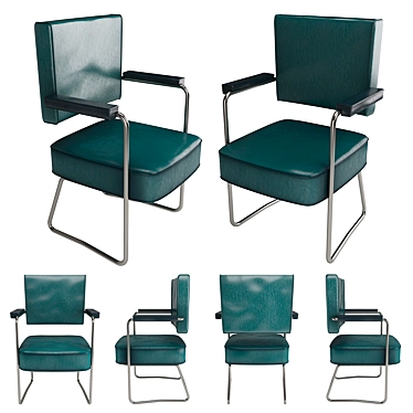 Title: Vintage Roneo Office Chair (1950s) 3D model image 1 