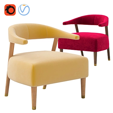 Elegant Femina Armchair: Perfect Comfort and Style! 3D model image 1 