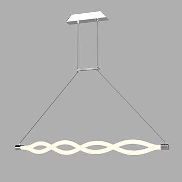 Mantra LINE Chandelier: Elegant Acrylic/Stainless Steel Pendant Light 3D model image 1 