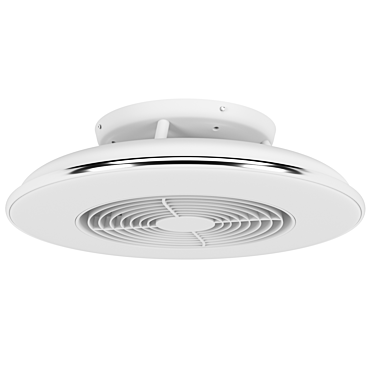 ALISIO Ceiling Lamp/Fan: Modern Design, LED Lights, White/Chrome 3D model image 1 