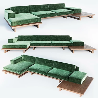 Alga Studio Sofa: Stylish Comfort 3D model image 1 