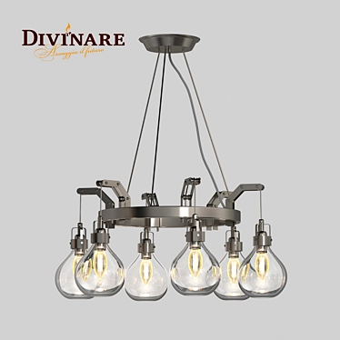 Divinare Houston 6-Light Nickel Chandelier 3D model image 1 