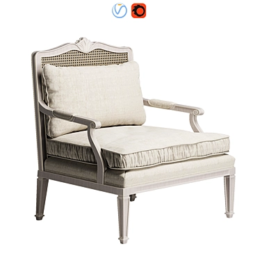 Elegant Chantilly Lounge Chair 3D model image 1 