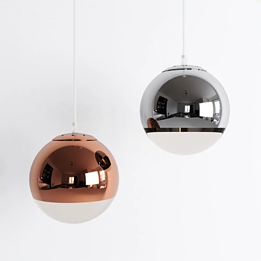 MoonLight E27 Pendant Light - Chrome/Copper - 1x60W - 200mm Diameter 3D model image 1 