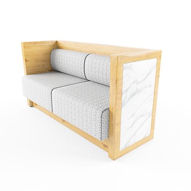Rustic Wood Sofa 3D model image 1 