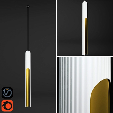 Sleek Contemporary Pendant Light 3D model image 1 