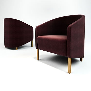 Cozy Velvet Armchair 3D model image 1 