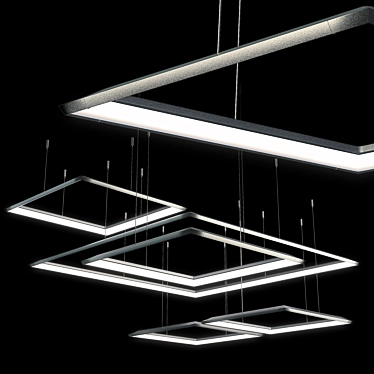 Square Lamp Composition: Modern, High-Tech, Loft 3D model image 1 