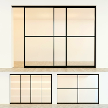 Minimalist Sliding Partition Door 3D model image 1 