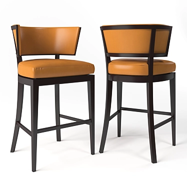 Elegant Rodin Bar Stools 3D model image 1 