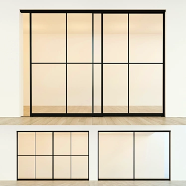 Minimalist Sliding Partition Door 3D model image 1 