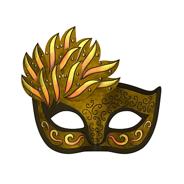 Elegant Venetian Masquerade Mask 3D model image 1 