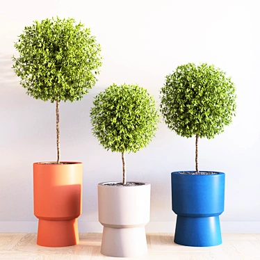 Elevate Your Space: Bishop Pedestal Planters 3D model image 1 